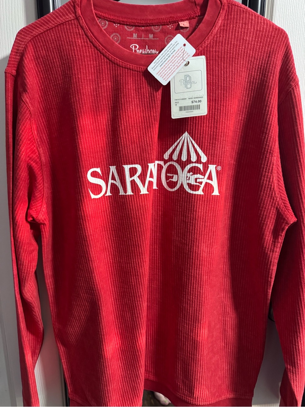 Pressbox Saratoga Ribbed Crewneck Sweater in Red